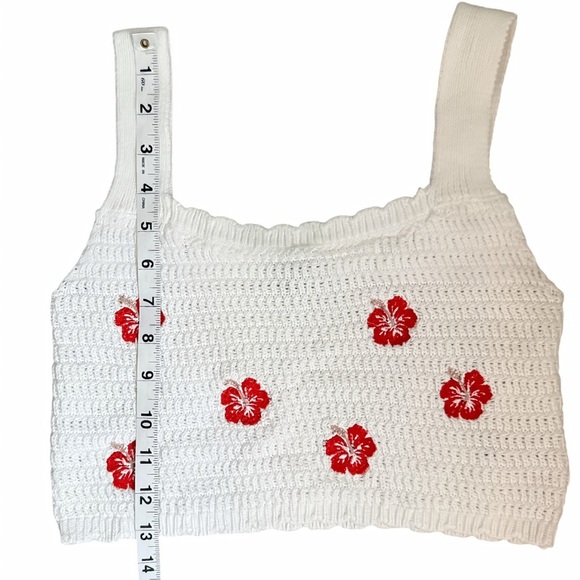 Wild Fable Crochet Knit Set White Hibiscus Skirt (M) & Crop Top (S) 100% Cotton - Picture 7 of 13